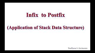 34 Infix to Postfix Stack Data Structures Application [upl. by Ennairej]