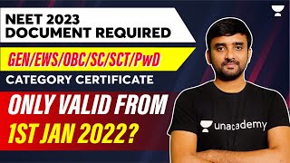 NEET 2023 Document Required  Category Certificate  Gen EWS OBC SC ST PwD [upl. by Naahs899]