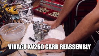 1988 Virago xv250 Carb Reassembly [upl. by Canada]