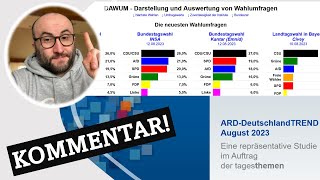 Reaction  Kommentar Wahlumfragen ARD August 2023 und DAWUM politik deutschland umfragen wahl [upl. by Remington]