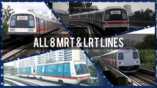 Singapore MRT  All 8 MRT amp LRT Lines as of 2019 [upl. by Bucella]