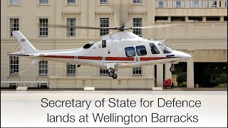 Landing by helicopter at Wellington Barracks the Hon Grant Shapps Secretary of State for Defence [upl. by Viole]