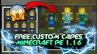 how to get FREE CUSTOM CAPES in Minecraft PE 116 [upl. by Hyacintha]