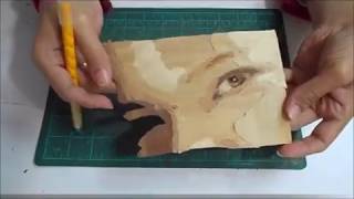 How to Marquetry a Portrait  Le Tableau Marqueterie  intarsio legno [upl. by Caasi313]