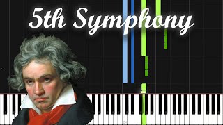 Symphony No 5  Beethoven Piano Tutorial Synthesia [upl. by Henarat]