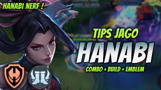 CARA MAIN HANABI NERF  BUILD amp EMBLEM HANABI TERSAKIT 2024   HANABI GOLD LANE GAMEPLAY [upl. by Farl]