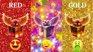 Choose Your Gift 💝🤩🤮 3 Gift Box Challenge  Red Rainbow Gold [upl. by Simonetta]