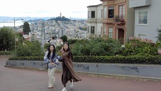 4K San FranciscoWalking SFs most crooked street [upl. by Coral824]