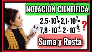 NOTACION CIENTIFICA SUMA Y RESTAOPERACIONES CON NOTACIÓN CIENTÍFICA [upl. by Yleak527]