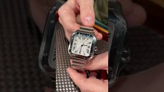 Cartier Santos Silver Dial Large Steel Mens Watch WSSA0018 Review  SwissWatchExpo [upl. by Dody]