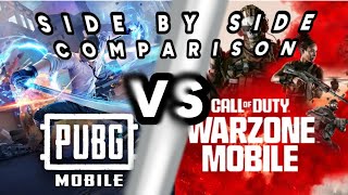 PUBG MOBILE vs COD WARZONE MOBILE  Comparison [upl. by Zetnahs]