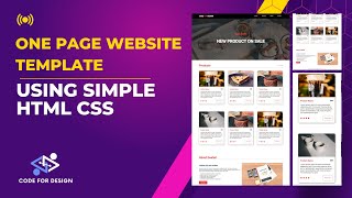 One page website template simple HTML CSS  step by step  code for design  HindiUrdu [upl. by Farah745]