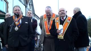 GRAND ORANGE LODGE OF ENGLAND GRAND MASTER RON BATHER ADDRESSING WOODVALE PARADE [upl. by Gnilrits]