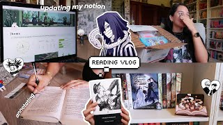 READING VLOG 📖🌟 a HUGE unboxing updating my notion amp a major reading challenge [upl. by Guevara]