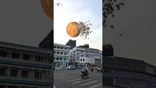 Planetary collision Moon and Venus  simulation video vfx moon shorts EyeBG Planetarycollision [upl. by Clarance]