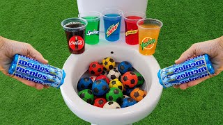 Football VS Popular Sodas  Sprite Coca Cola Schweppes Yedigün and Mentos in the toilet [upl. by Yesdnyl]