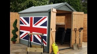 8x6 Groundsman Shed  Custom Paint  Union Jack  Mercia Garden Products [upl. by Gora]