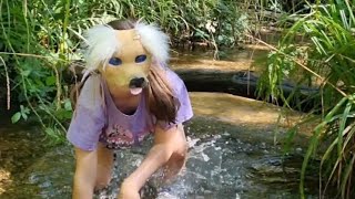 Silly fails in the river XD therian alterhuman quadrobics nature water furry therianthropy [upl. by Yemac525]