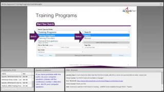 WIOA Training Program Search Tool Webinar October 16 2015 [upl. by Anitsirt410]