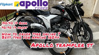 Best tyre for Apache 160 4V Apollo Trampler ST how to order tire online ￼ [upl. by Glad]