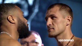 HBO Boxing News Kovalev vs Pascal WeighIn [upl. by Atikel]