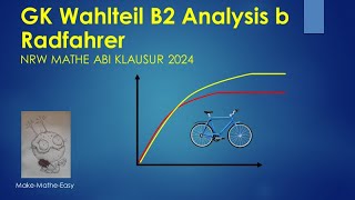 GK Prüfungsteil B2 Analysis Mathe Abi Klausur NRW 2024 Aufgabe b Radfahrer [upl. by Phonsa306]