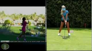 Holly Sonders and Natalie Gulbis Golf Swing Analysis [upl. by Suoirred]