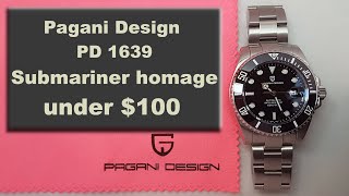 PAGANI DESIGN watch PD 1639 full review  Submariner homage at 43mm Maybe [upl. by Kern]