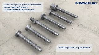 RAWLPLUG  CONCRETE SCREW ANCHOR RLX [upl. by Aicinod824]