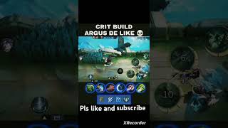 Argus crit build☠️🥵 mobilelegends argus oneshot shorts [upl. by Natsirc]