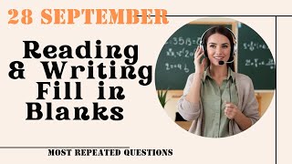 Fill in The Blanks Reading amp Writing PTE Academic amp PTE Core  September 2024 Practice Predictions [upl. by Intruok]