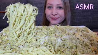 ASMR CREAMY PESTO PASTA MUKBANG Eating Sounds [upl. by Arreik583]