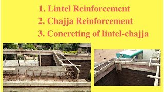 Lintel chajja reinforcement  detailing and concreting [upl. by Welcome]