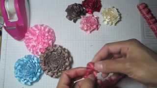 DIYEasy to make Ribbon trim flower tutorial by SaCrafters [upl. by Ayoj]