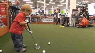 21 month old Owen golfing [upl. by Nytsirhc]