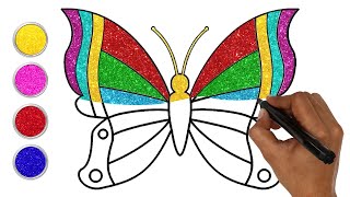 Come disegnare una farfalla glitterata  Disegni facili per bambini  Chiki Arte Italiana [upl. by Alderson647]