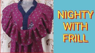 Night Gown  Beautiful Nighty Cutting and Stitching nighty sewing blouse [upl. by Aneehsirk]