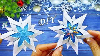 ❄️Beautiful SnowFlake ✨ Christmas DecorationsOrnaments DIY [upl. by Yssac]