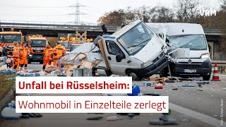 Unfall bei Rüsselsheim Wohnmobil in Einzelteile zerlegt [upl. by Ynittirb]