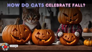 How Do Cats Celebrate Fall Halloween Prep Baking Pie and Fun [upl. by Casi]