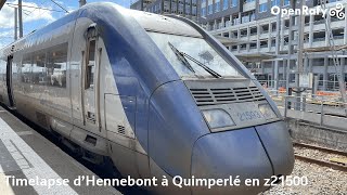 TIMELAPSE Hennebont Henebont  Lorient An Oriant  Quimperlé Kemperlé en z21500 TER Bretagne [upl. by Etiam]