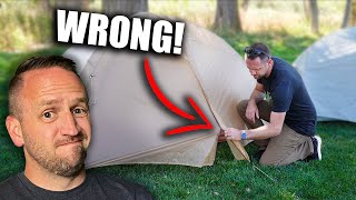 Mistakes EVERY Backpacker Makes Setting Up Their Tent [upl. by Airamak463]