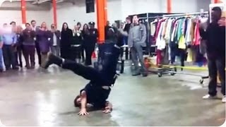 NYPD Cop Tears it Up  Street Performer Break Dance BATTLE [upl. by Ortensia]