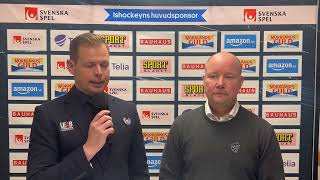 Presskonferens efter IK Oskarshamn – MoDo Hockey [upl. by Aierdna355]