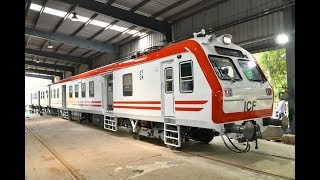 Train 18like MEMU train unveiled This is Indian Railways new train for short distance travel [upl. by Giffer]