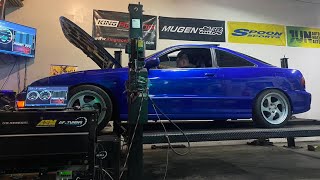 BUDGET BUILT LS VTEC INTEGRA HITS DYNO [upl. by Ced]