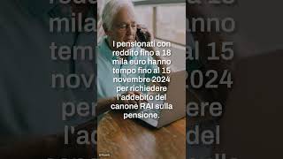 Canone RAI la richiesta di addebito sulla pensione scade il 15 novembre 2024 [upl. by Dnalon]