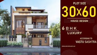 30x60 East Facing House Design 3D  6BHK  interior design  3060 Home Design  30 by 60 House Plan [upl. by Clift]