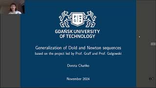 Generalization of Dold and Newton sequences  Dorota Chańko [upl. by Neelya]