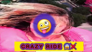 Slingshot ride  SLOWED  24 🔥 Funny slingshot ride 😝 crazy girl 😱 [upl. by Halliday305]